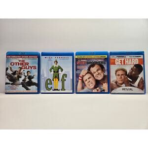 Will Ferrell Blu-Ray 4 Movie Bundle- Step Brothers- Get Hard -Sealed - Elf